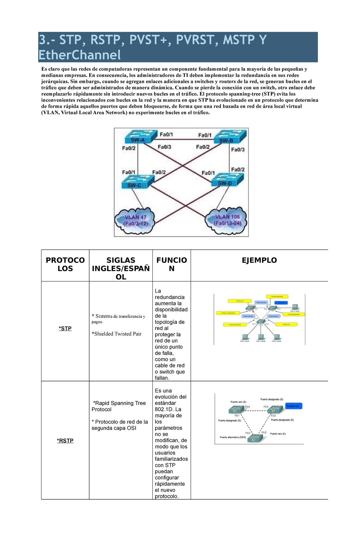 Unidad I: STP y RSTP - Apuntes sobre Protocolos de Red y EtherChannel ...
