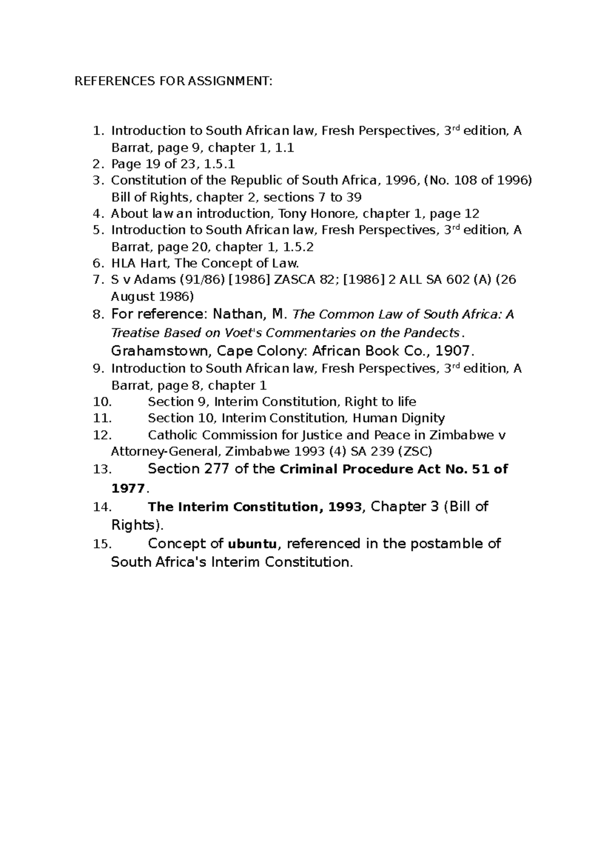 References FOR Assignment - REFERENCES FOR ASSIGNMENT: 1. Introduction ...