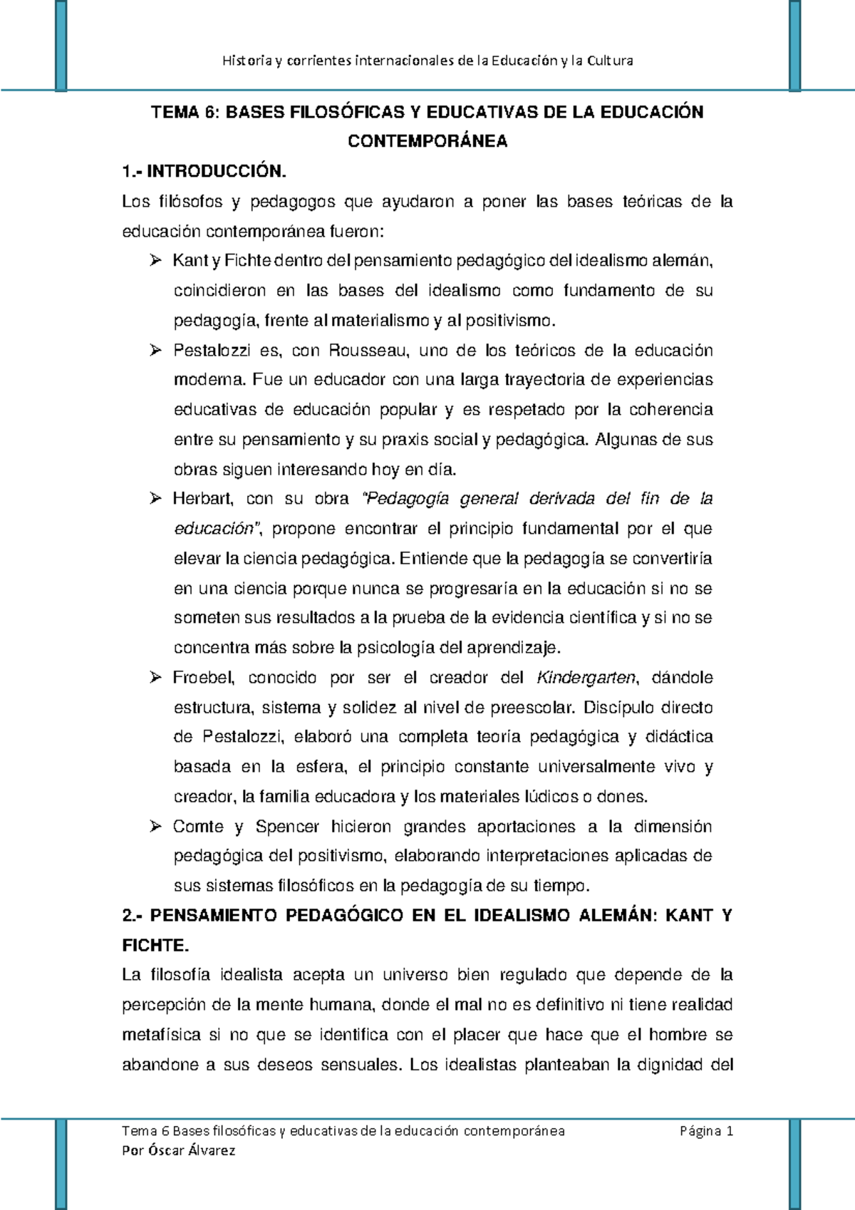 Tema 6: Fundamentos Filosóficos y Educativos de la Educación Actual ...