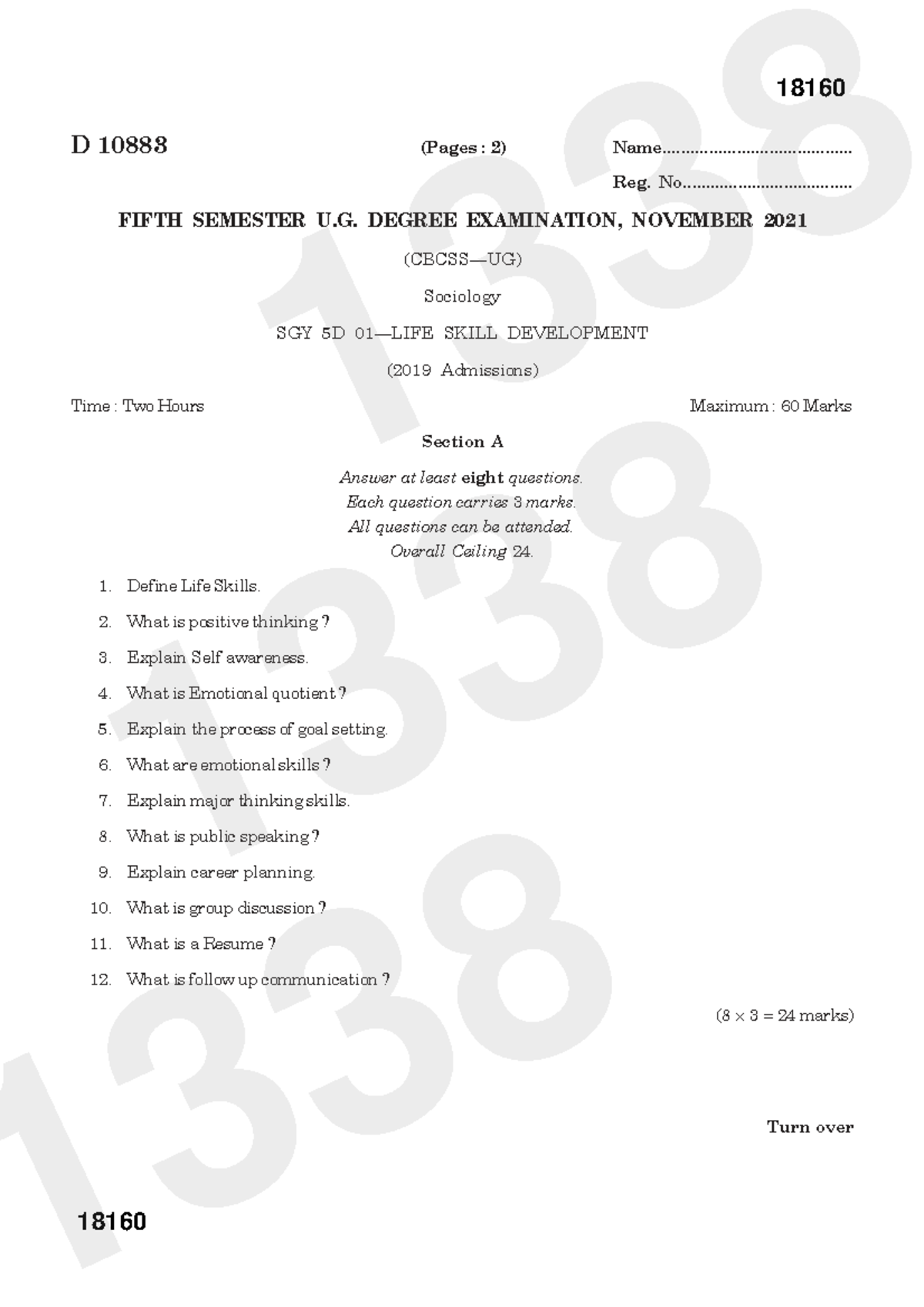 SGY 5D Skill Development - Fifth Semester Exam Questions - Studocu