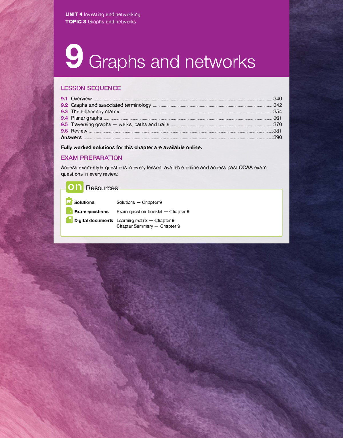 Graphs and Networks: Unit 4 Lesson 9 Overview and Concepts - Studocu