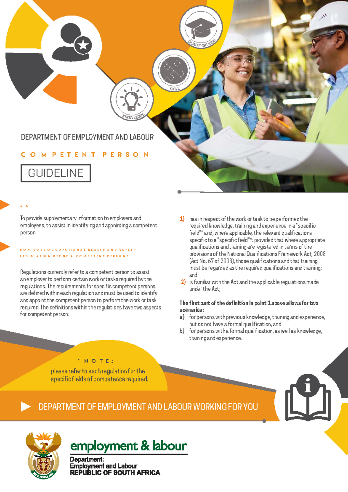 Competent Person Guidelines: Employment & Labour Regulations - Studocu