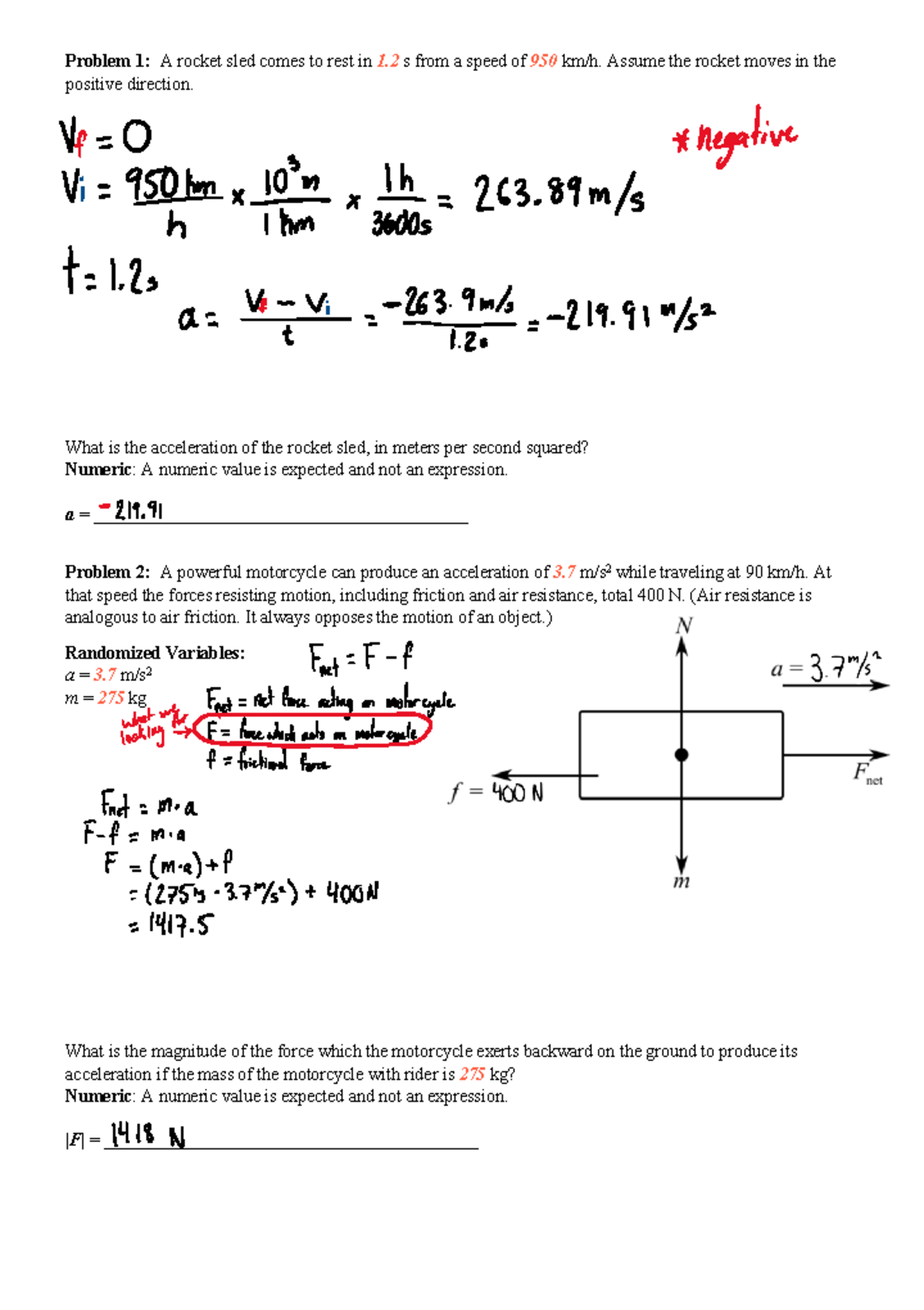 Physics HW 4 - Detailed Questions & Solutions for Homework 4 - Studocu