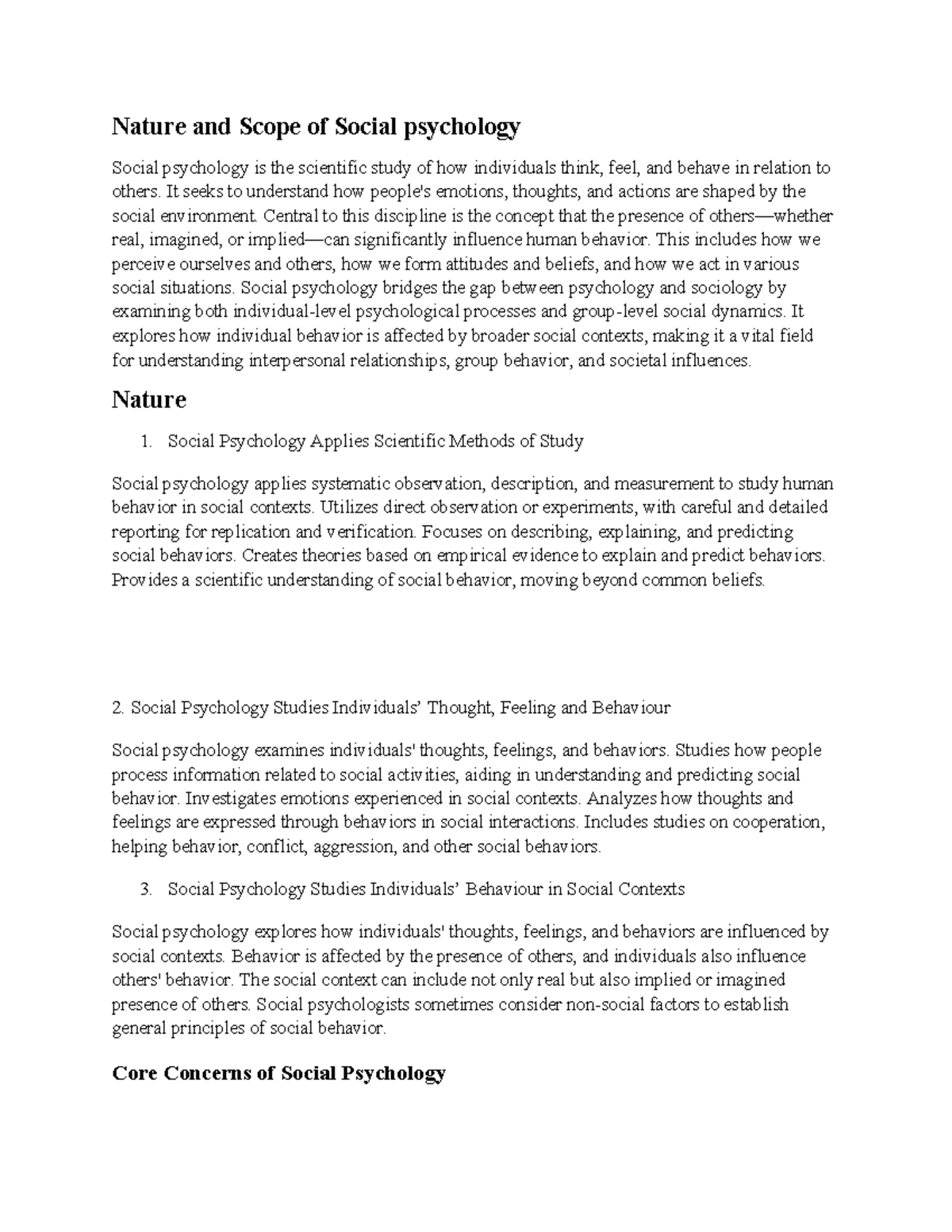 Module 1.1.2: Nature and Scope of Social Psychology - Studocu