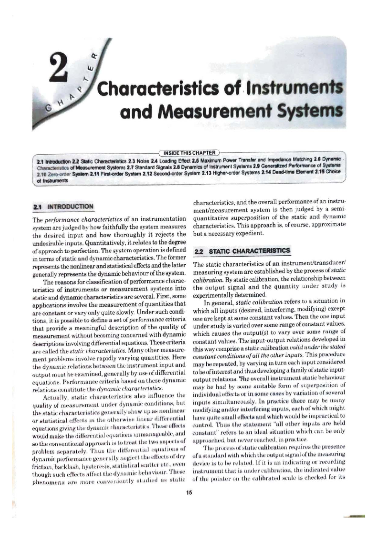 **Title: Characteristics of Instruments and Measurement Systems ...