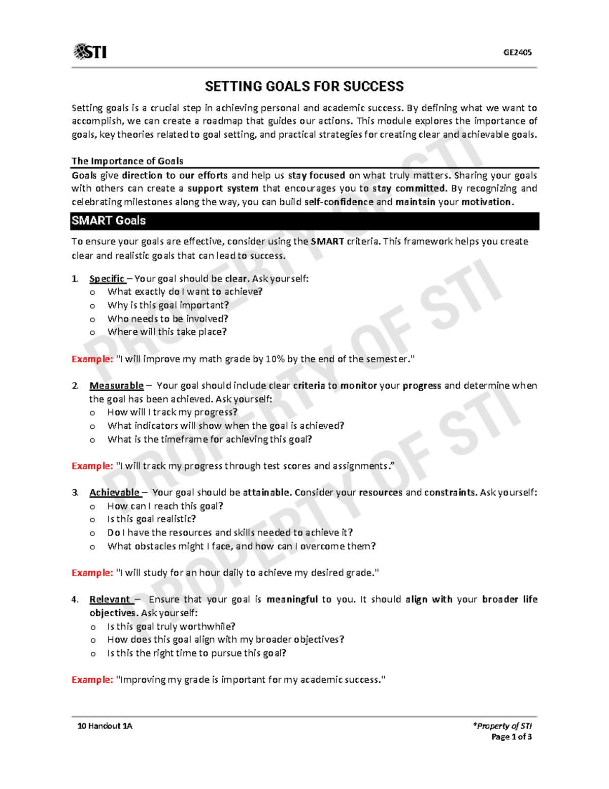 10 Handout 1A - anything - GE 10 Handout 1A *Property of STI Page 1 of ...