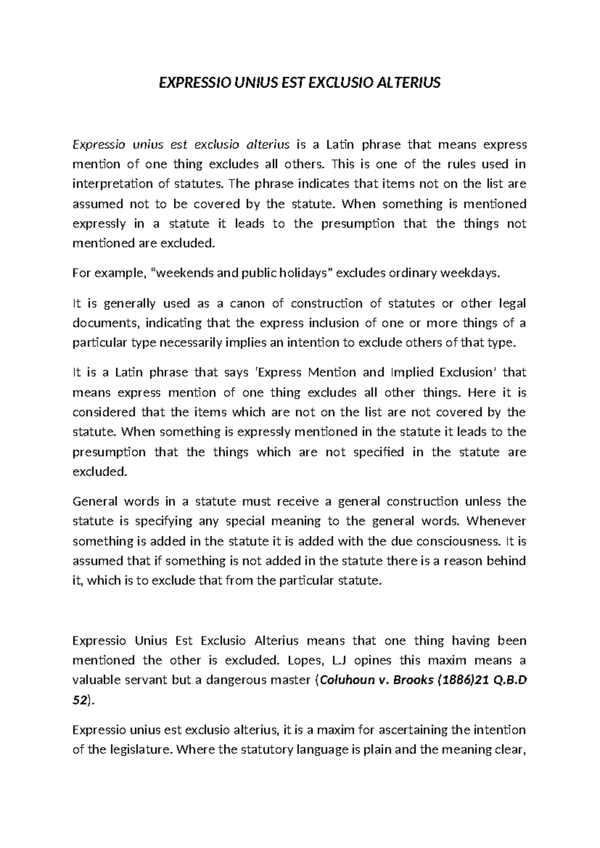 6290 Expressio Unius Est Exclusio Alterius Explained: Legal Maxims ...