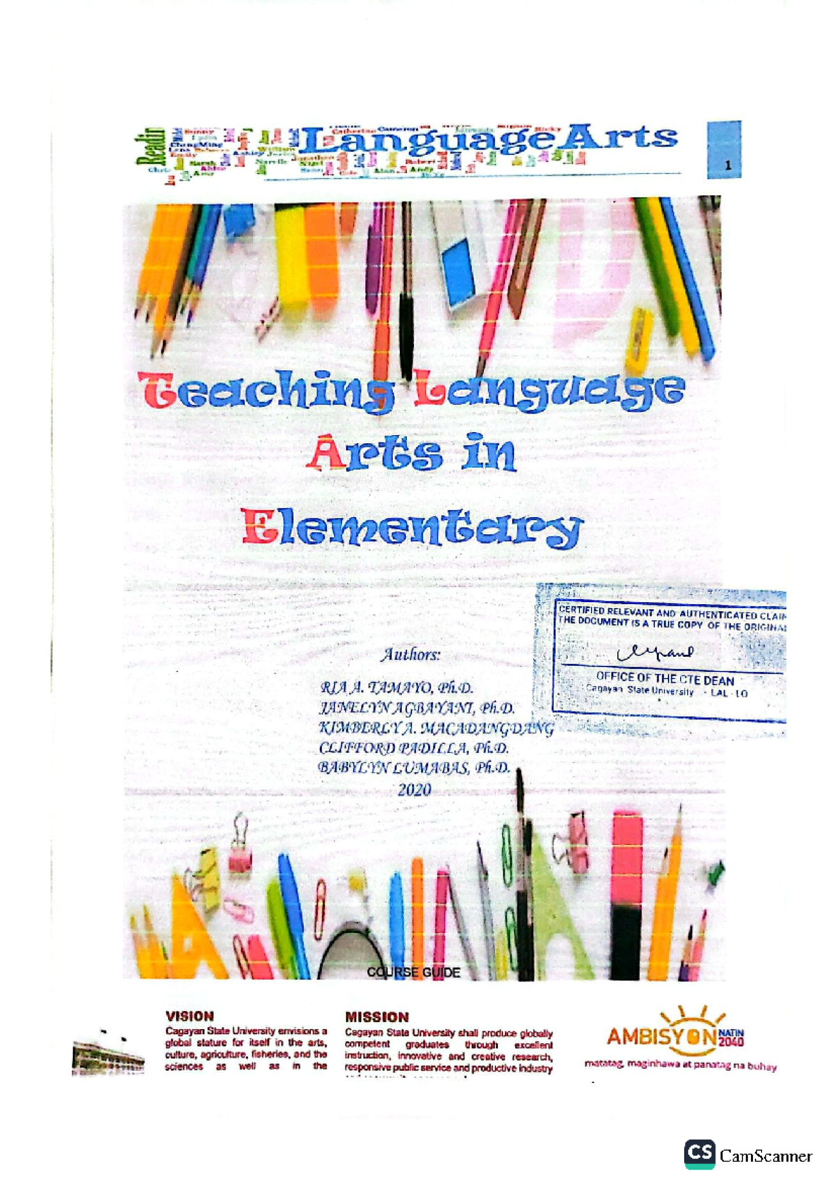 ENG 55: Teaching Language Arts in Elementary Grades Module - Studocu