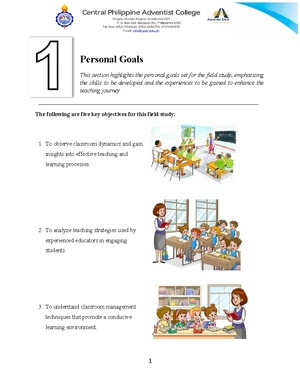 2. FS1 Portfolio: Overview of Classroom Observation Insights - Studocu