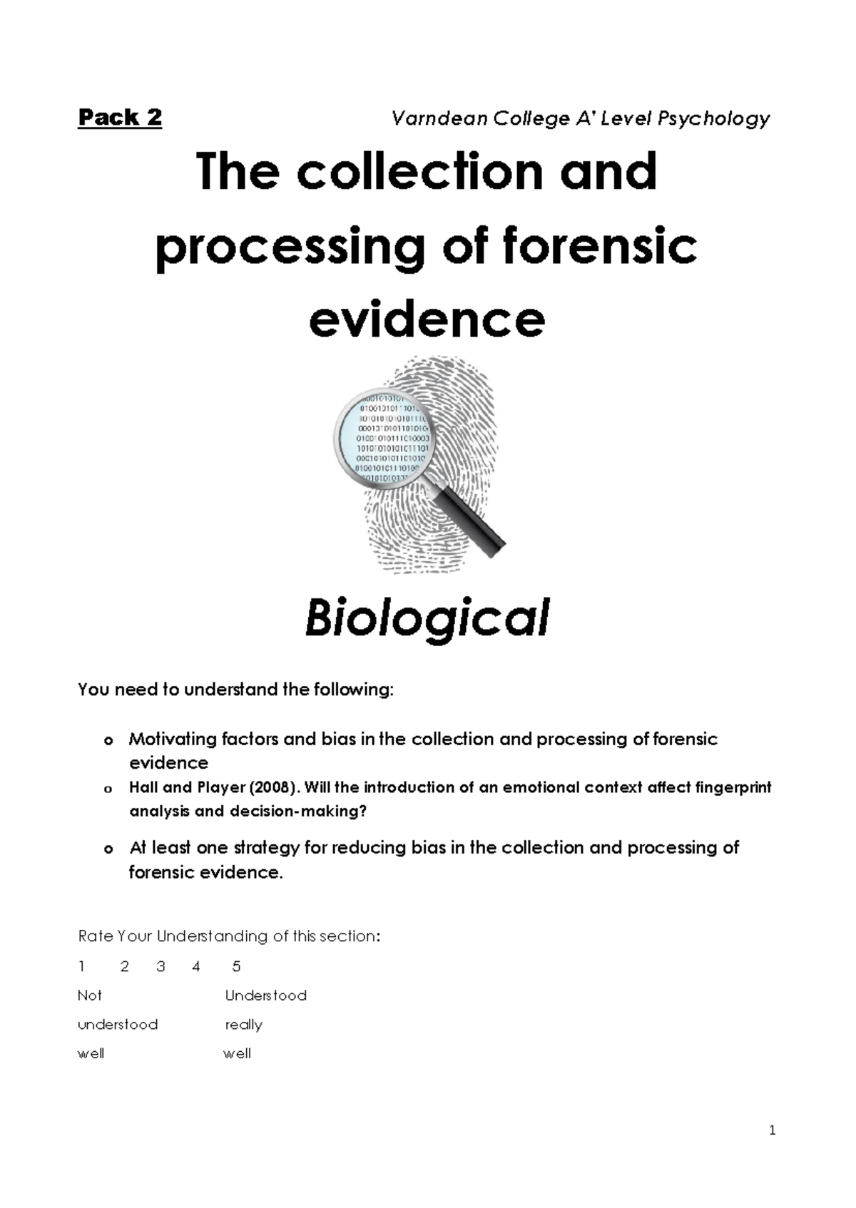Collection and processing of forensic evidence. Definitive - Pack 2 ...