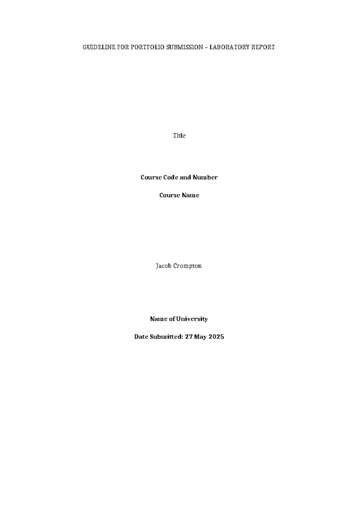 ENCN201 Lab Report Portfolio Submission Guidelines Template - Studocu