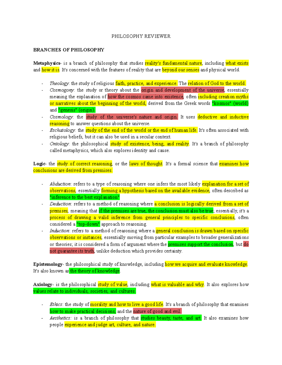 PHIL 101: Comprehensive Philosophy Reviewer - Key Concepts &amp; Thinkers ...
