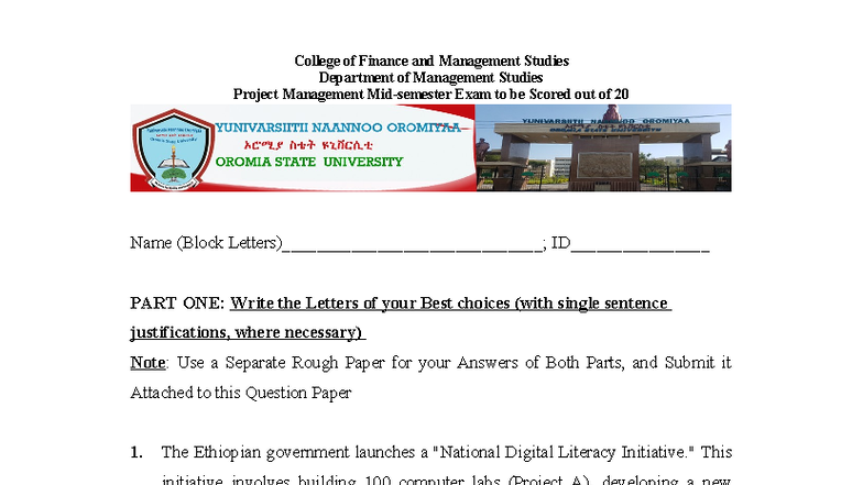 Project Management MCQs (Course Code: PM101) - Exam Preparation Guide ...