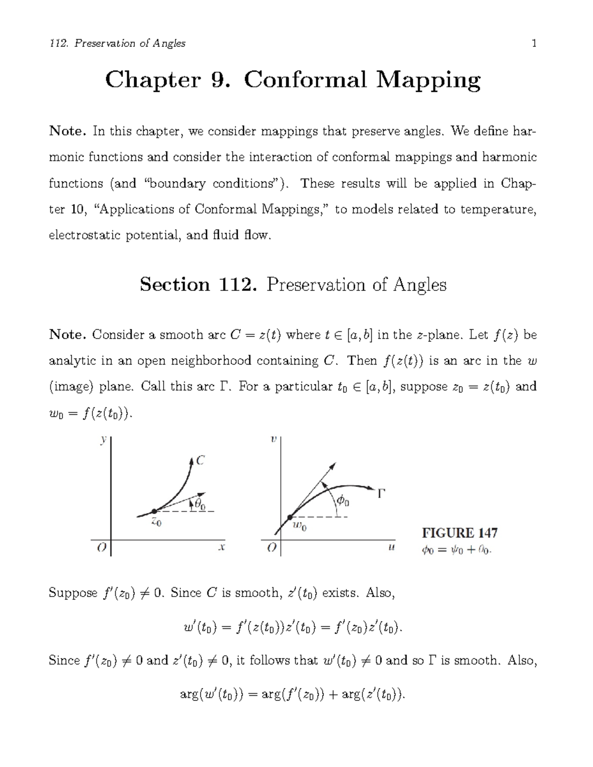 Chapter 9: Conformal Mapping and Preservation of Angles (MATH 112 ...