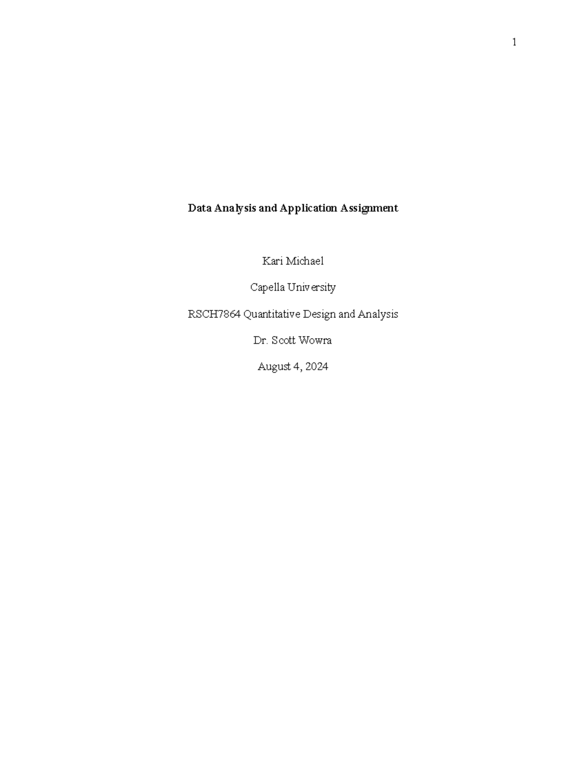 RSCH7864 Week 4 Data Analysis & Application Assignment Insights - Studocu
