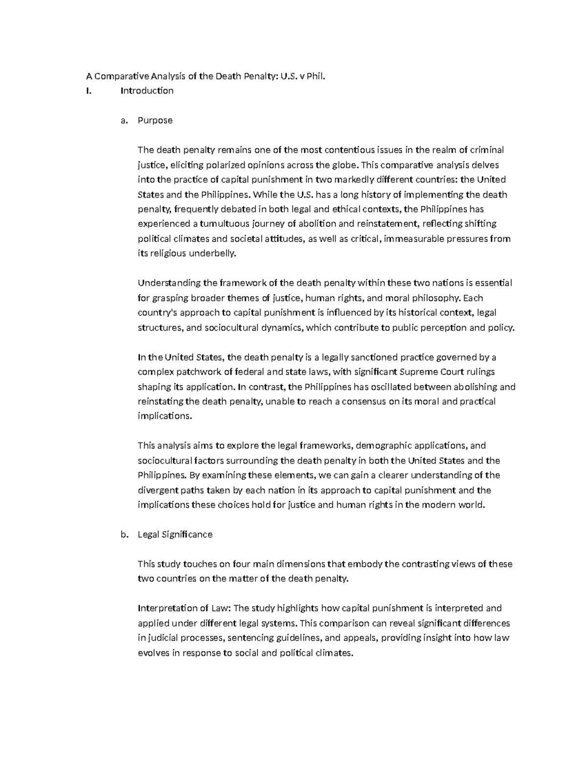 A Comparative Analysis of the Death Penalty FW - v Phil. I ...
