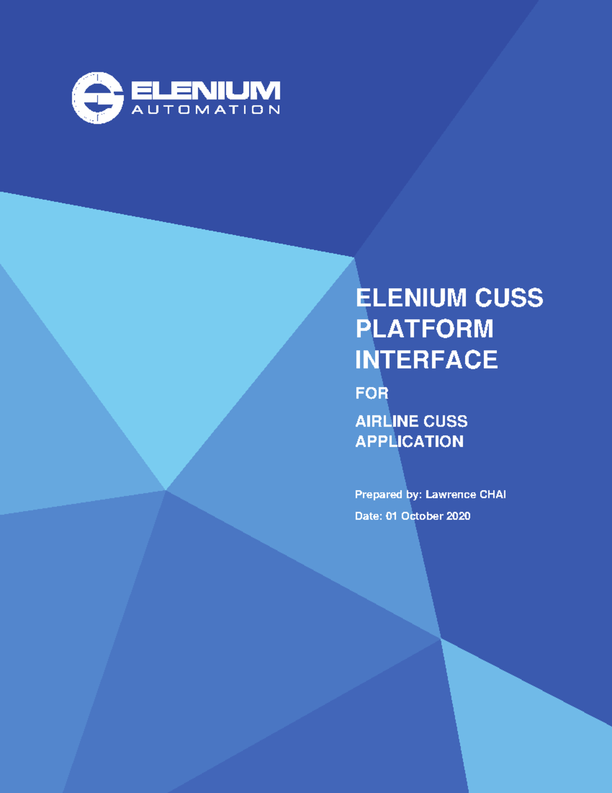 Elenium CUSS Platform Interface for Airline SBD App - R1.0 Overview ...