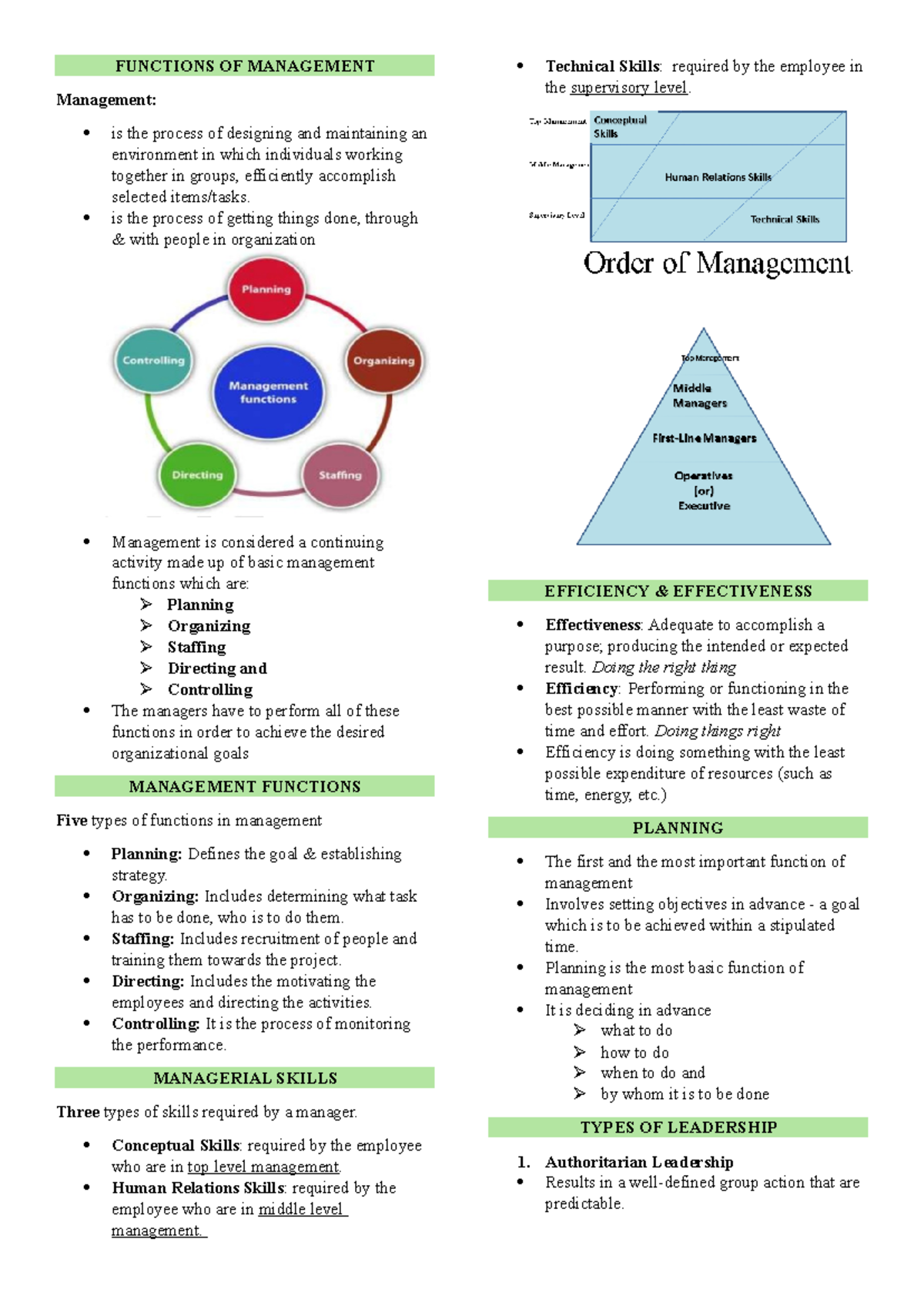 Functions OF Management - FUNCTIONS OF MANAGEMENT Management: is the ...
