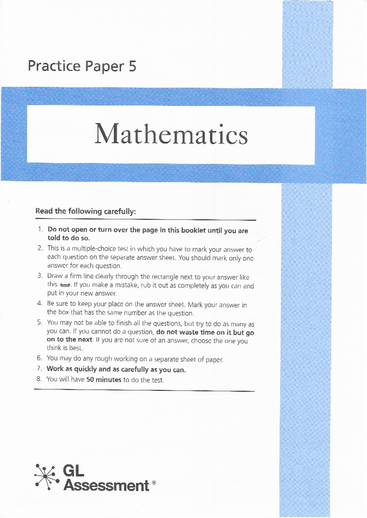 Maths Practice Paper 5 - Practice Paper 5 Mathematics Read the ...
