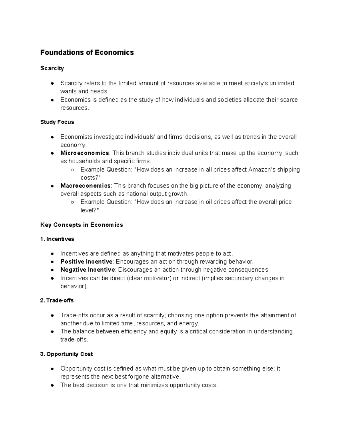 Foundations of Economics: Key Concepts and Models - Studocu