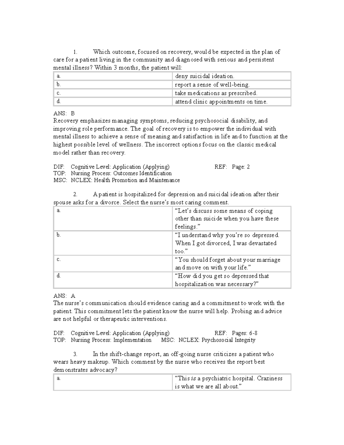 NUR 416 Chapter 1 Practice Exam Questions and Answers - Studocu