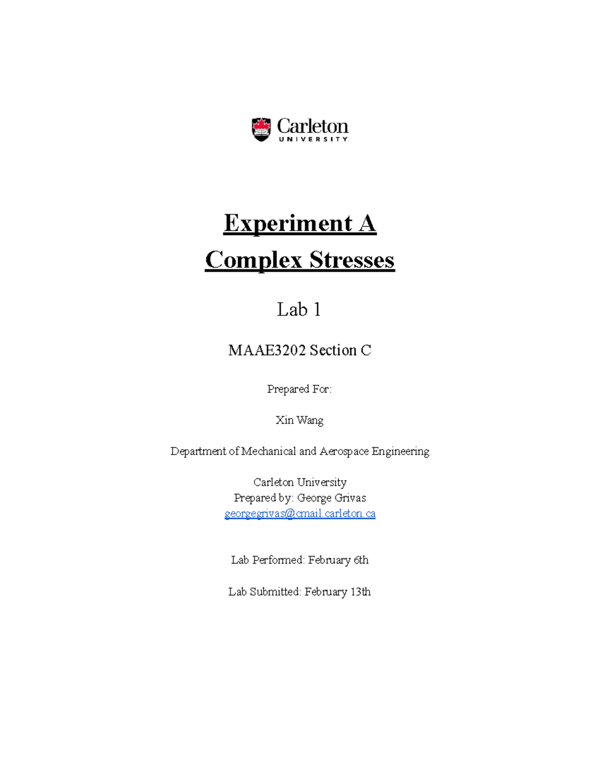 MAAE3202 Final Lab Report on Complex Stresses in Beams - Studocu