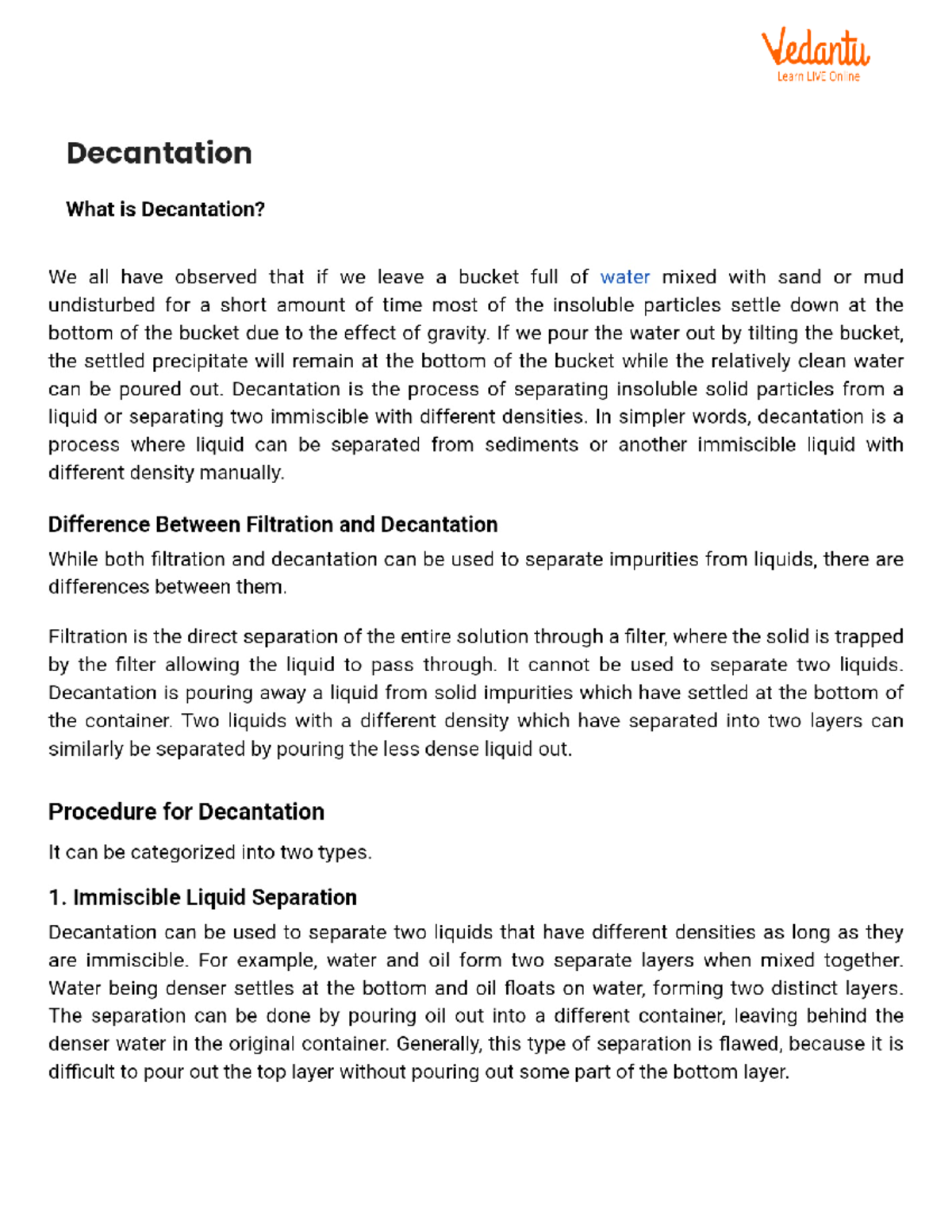 Understanding Decantation: Separation Techniques Explained - Studocu