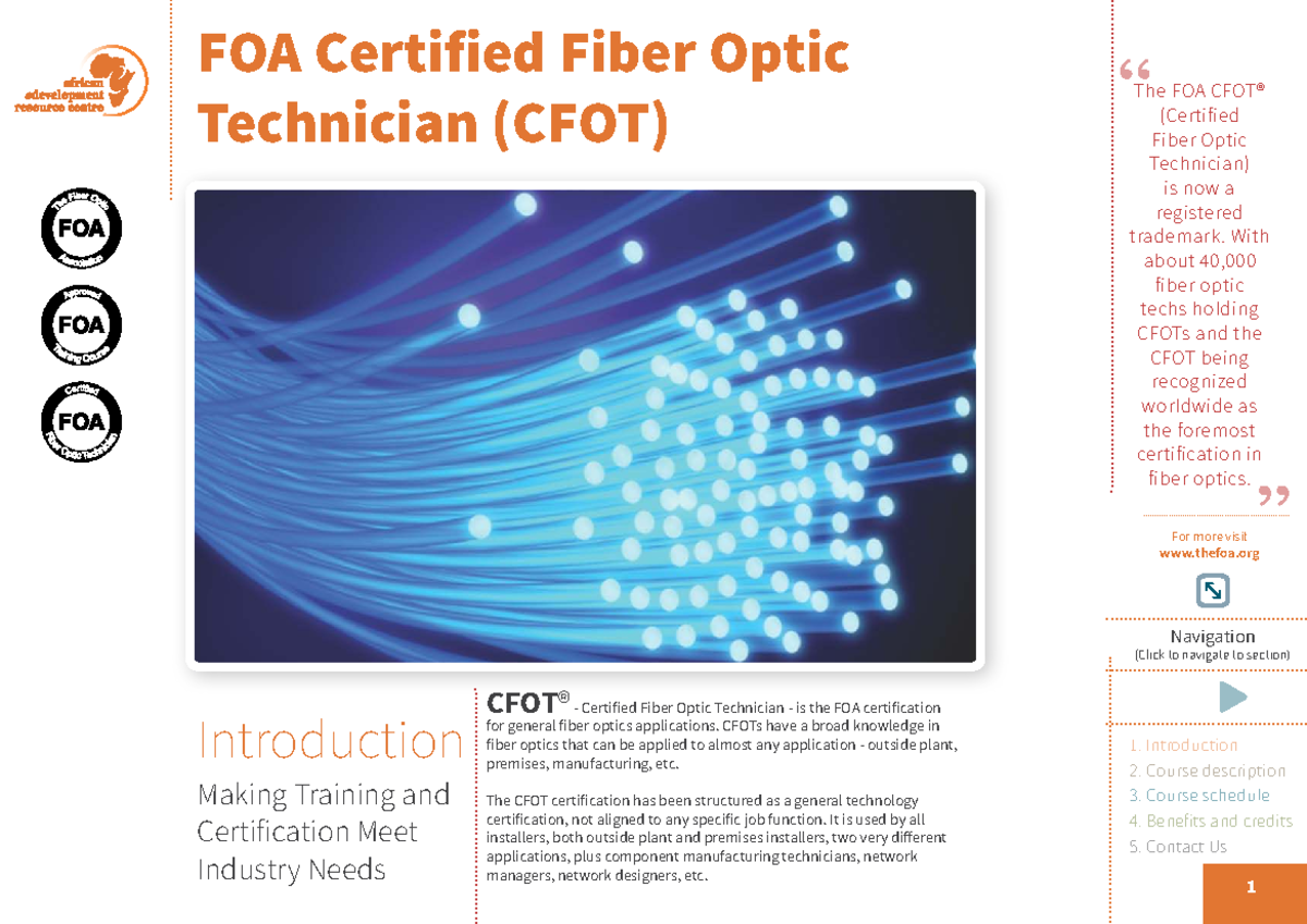 Certified Fiber Optic Technician (CFOT) Course Overview and Exam Guide ...