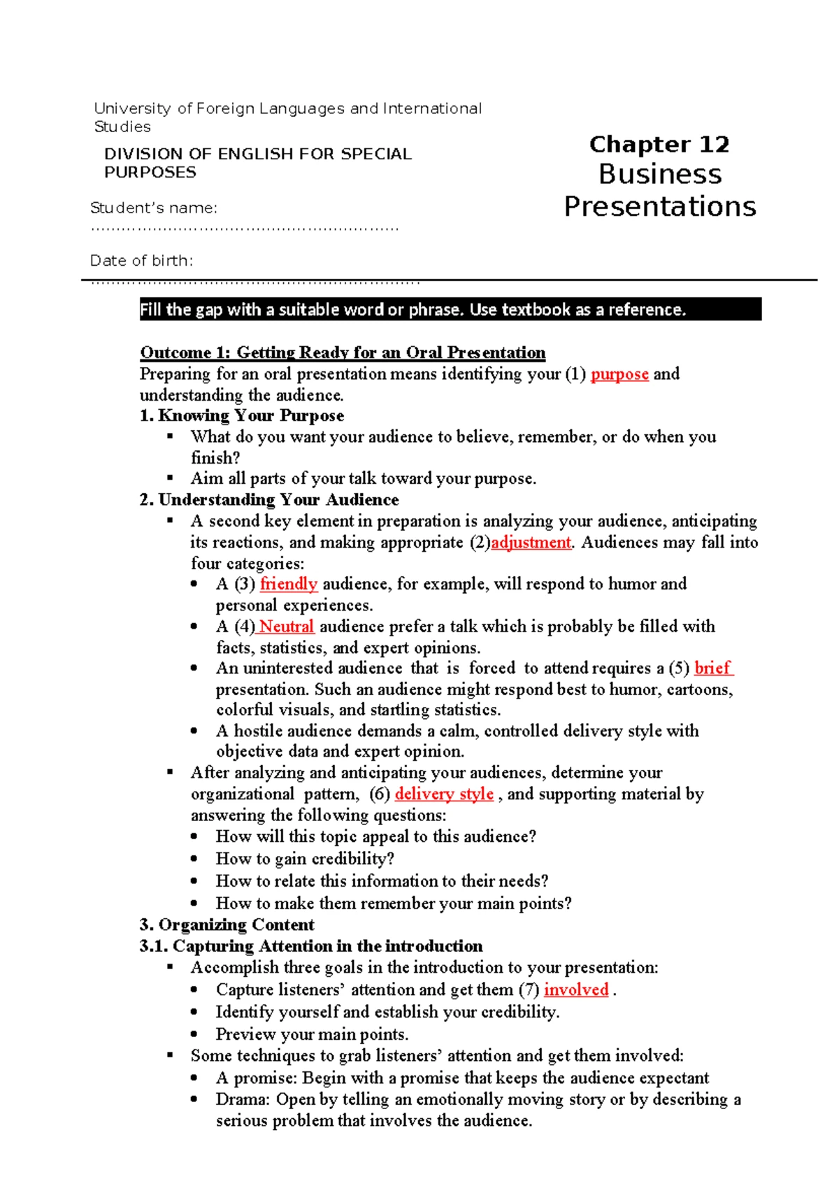 A01 - Lecture note Chap 14 - University of Foreign Languages and ...