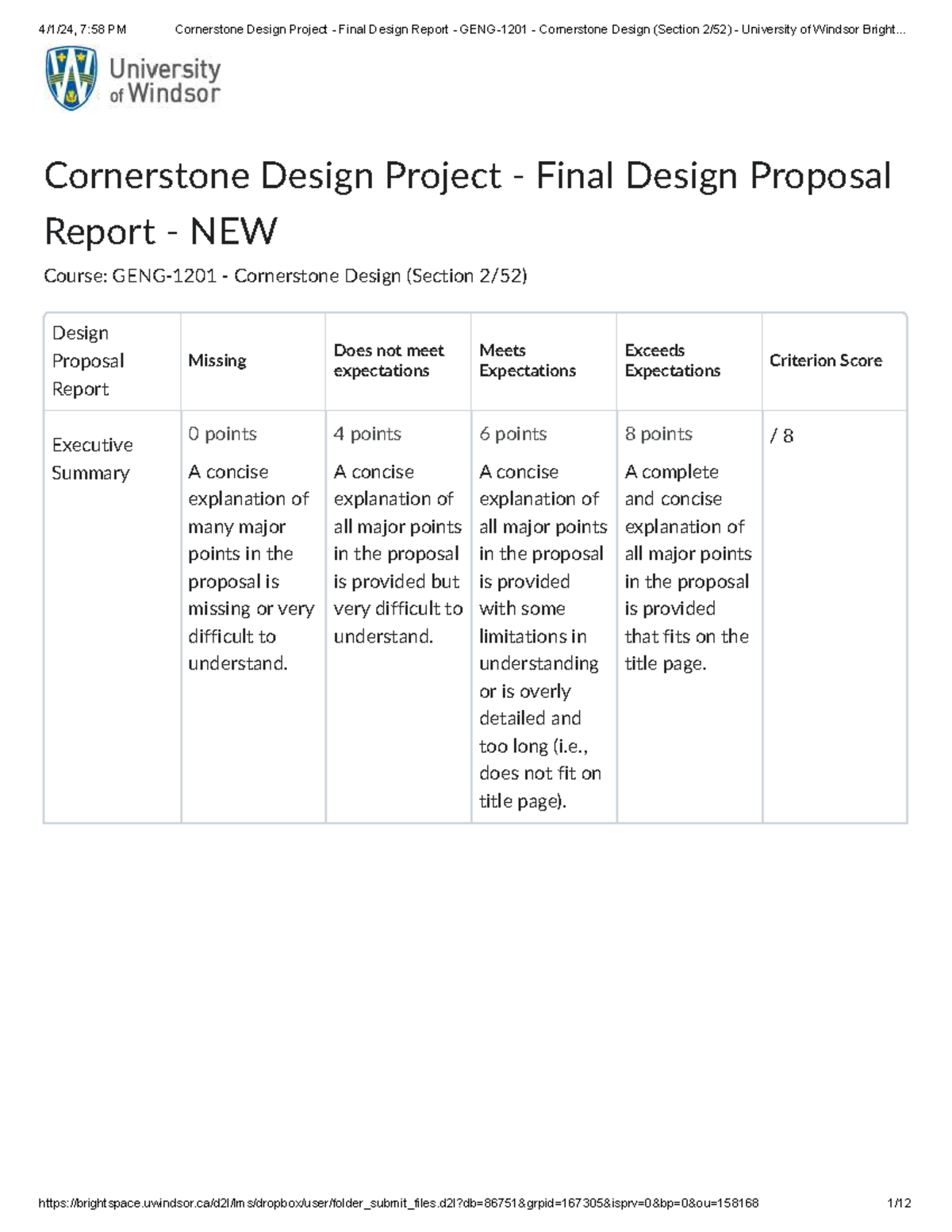 Cornerstone Design (Section) Final Design Report - Project Overview ...