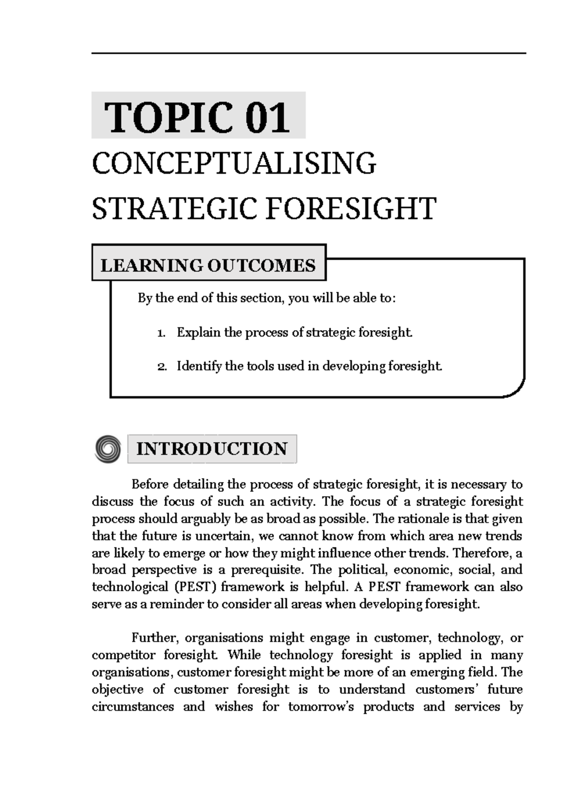 SIM JOW356E Chapter 1: Understanding Strategic Foresight Processes and ...