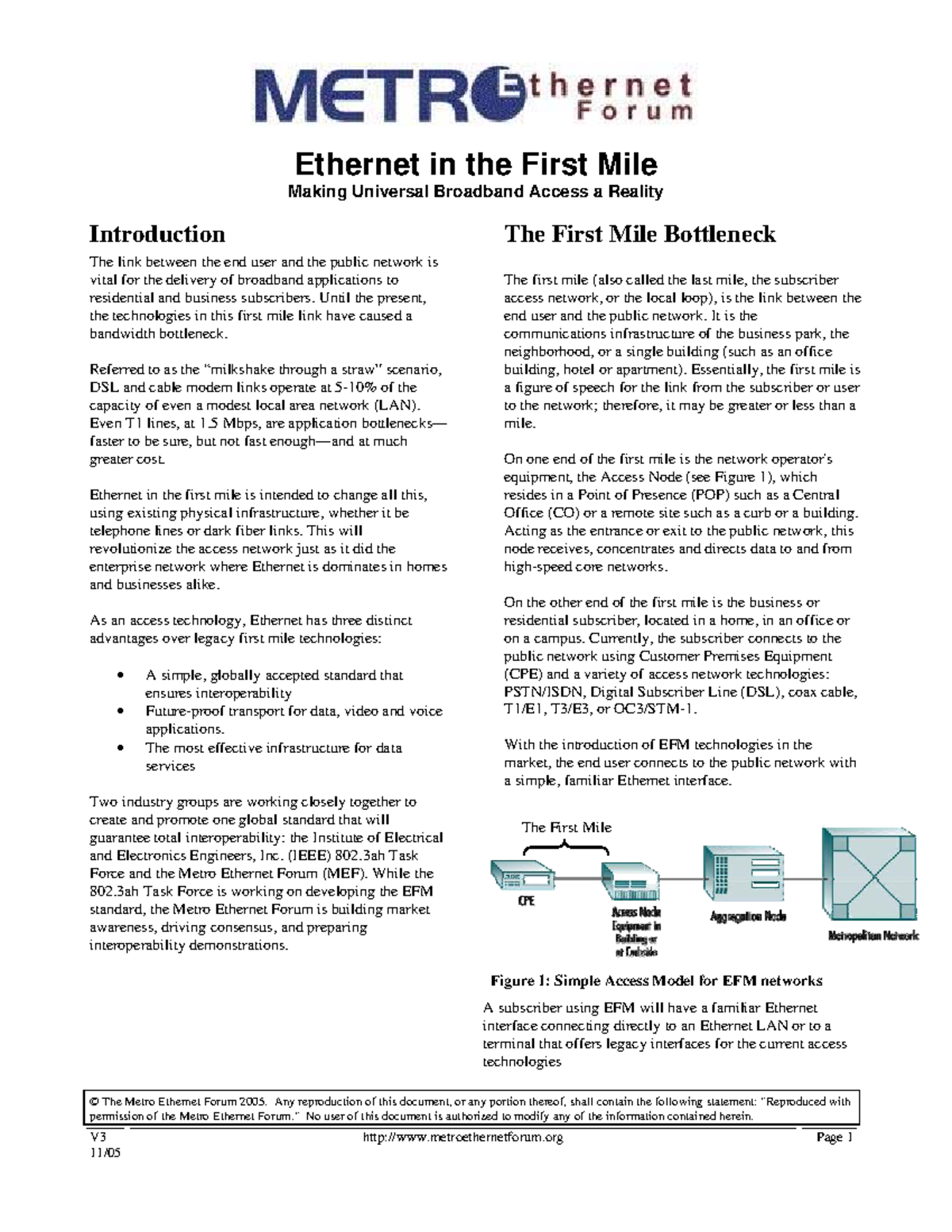 Ethernet in the First Mile: A Comprehensive Overview (EFM) - Studocu