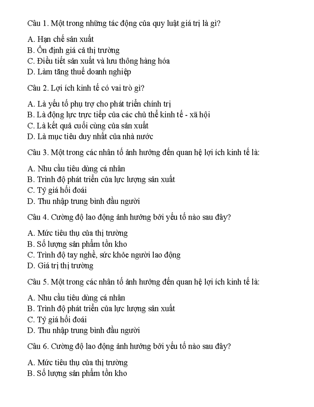 Trắc Nghiệm Kinh Tế Chính Trị - HAUI - Document Preview
