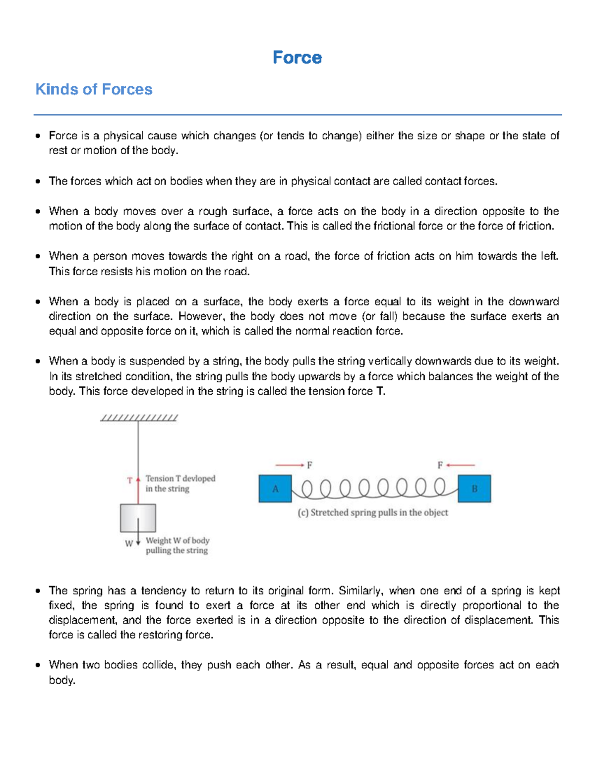PHY CH 1 - Types and Characteristics of Forces - Studocu