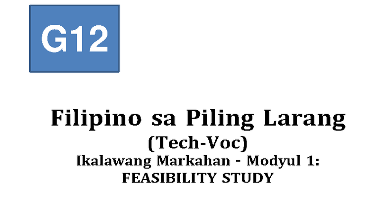 Piling Larang Tech Voc Q2 Module-1 final - 12 Filipino sa Piling Larang ...
