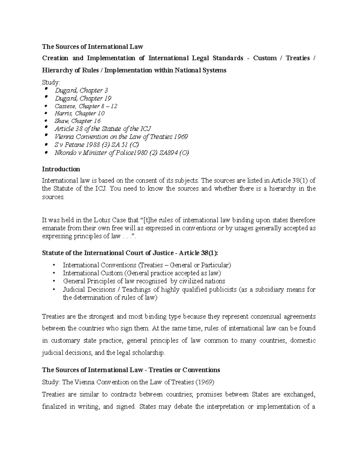 Chapter 3 - Sources of International Law Notes (Intl Law Course) - Studocu