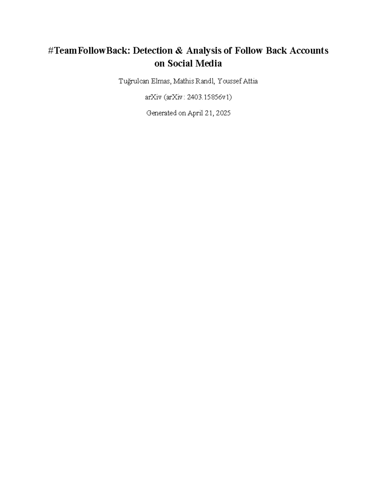 Team Follow Back Detection Analysis of Follow Ba - #TeamFollowBack ...