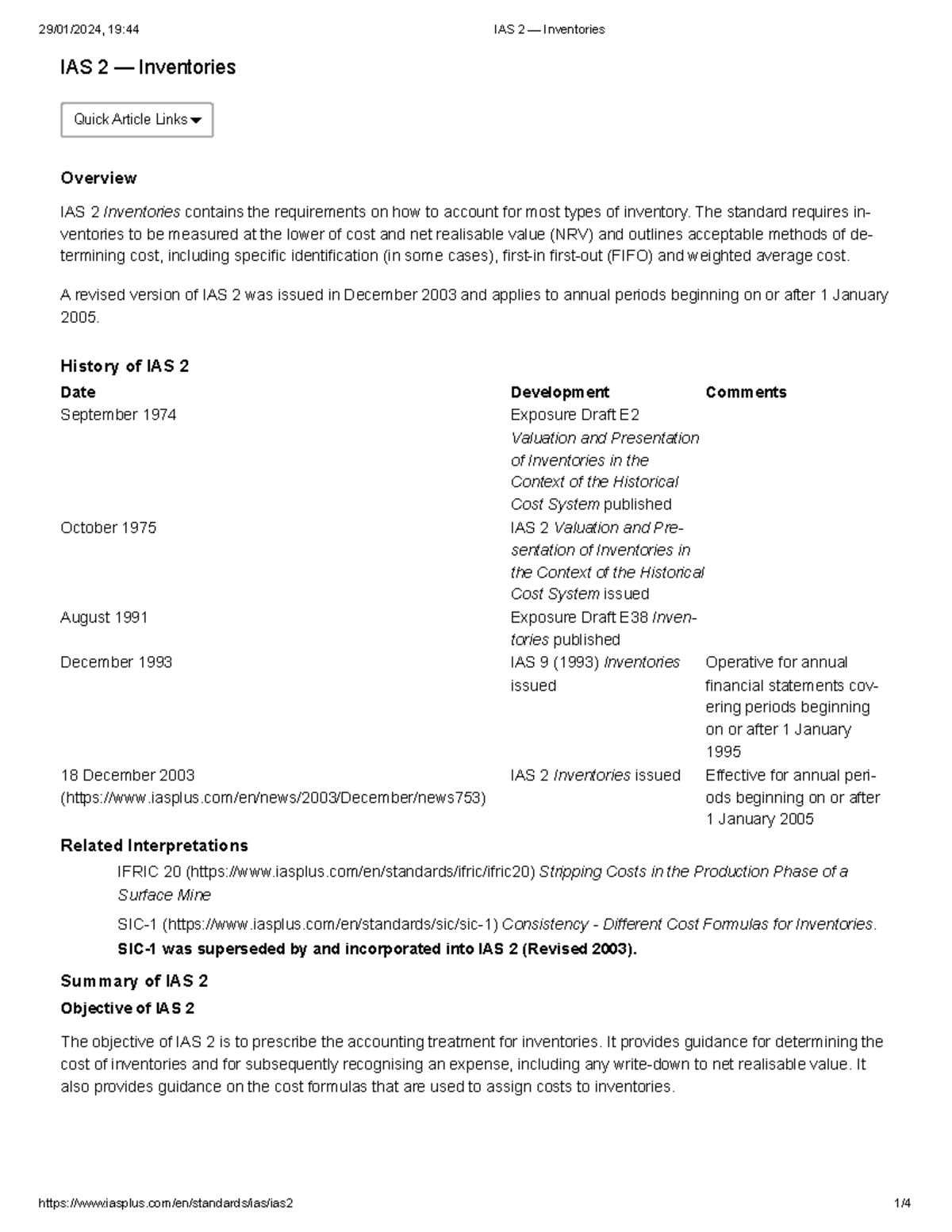 IAS 2 – Final Exam Notes on Inventories and Accounting Standards - Studocu