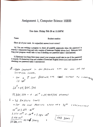 CS 1020 - Western University - Computer Science - Studocu
