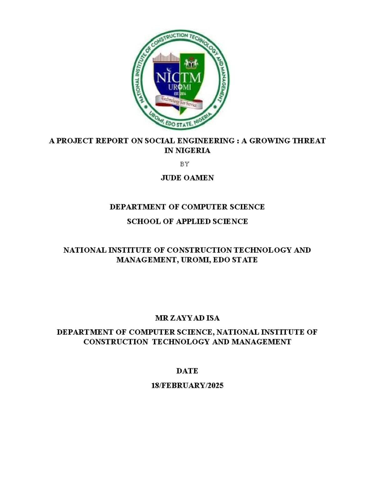 Social Engineering 2 - A PROJECT REPORT ON SOCIAL ENGINEERING : A ...