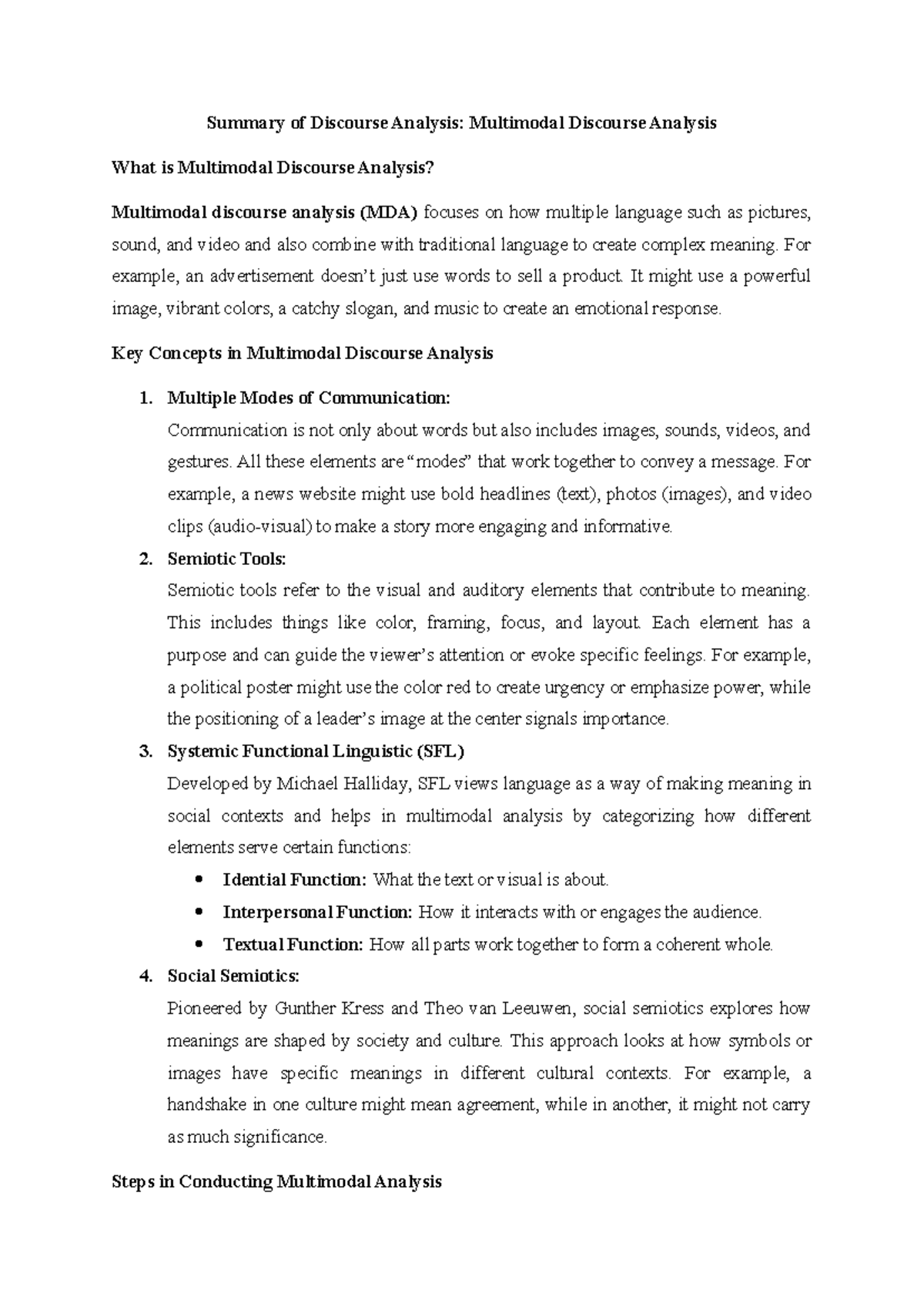 22202241116 Summary of Multimodal Discourse Analysis: Key Concepts ...
