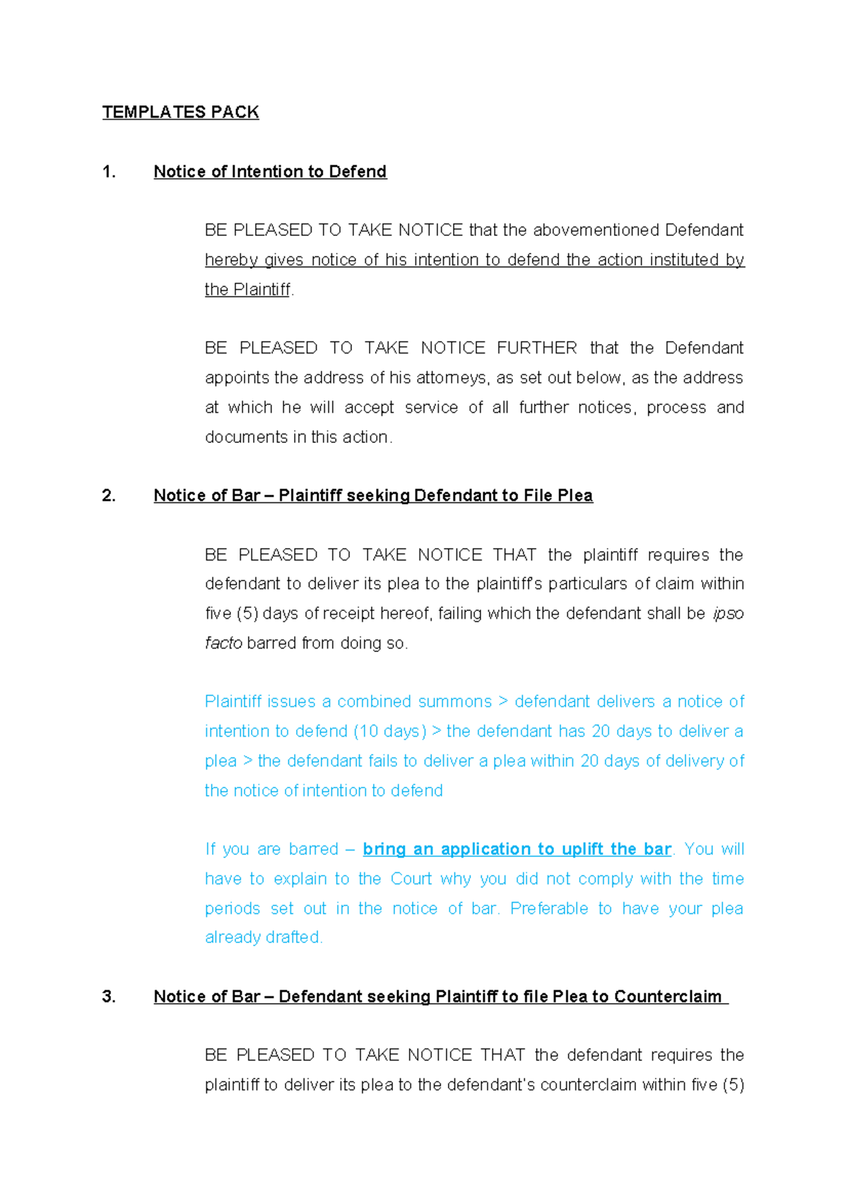 Legal Document Templates Pack: Essential Notices & Affidavits Guide ...