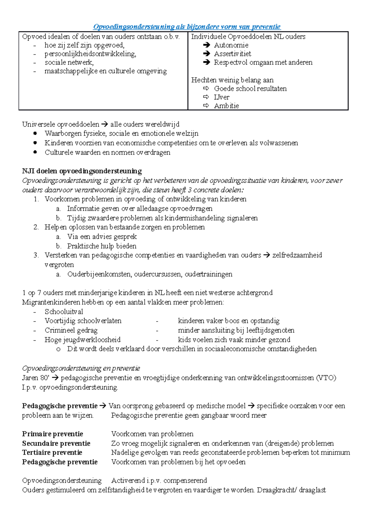 Opvoedingsondersteuning en Preventie: Een Analyse van Methodes en ...
