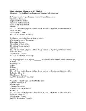 CHAP 5 - Physical Database Design AND Performance - CHAP 5 – PHYSICAL ...