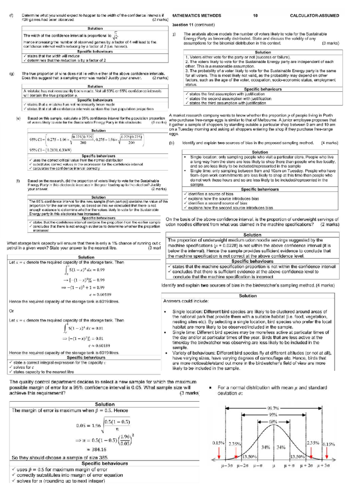 Mathematics Methods 10 400: Confidence Intervals and Sampling Bias ...