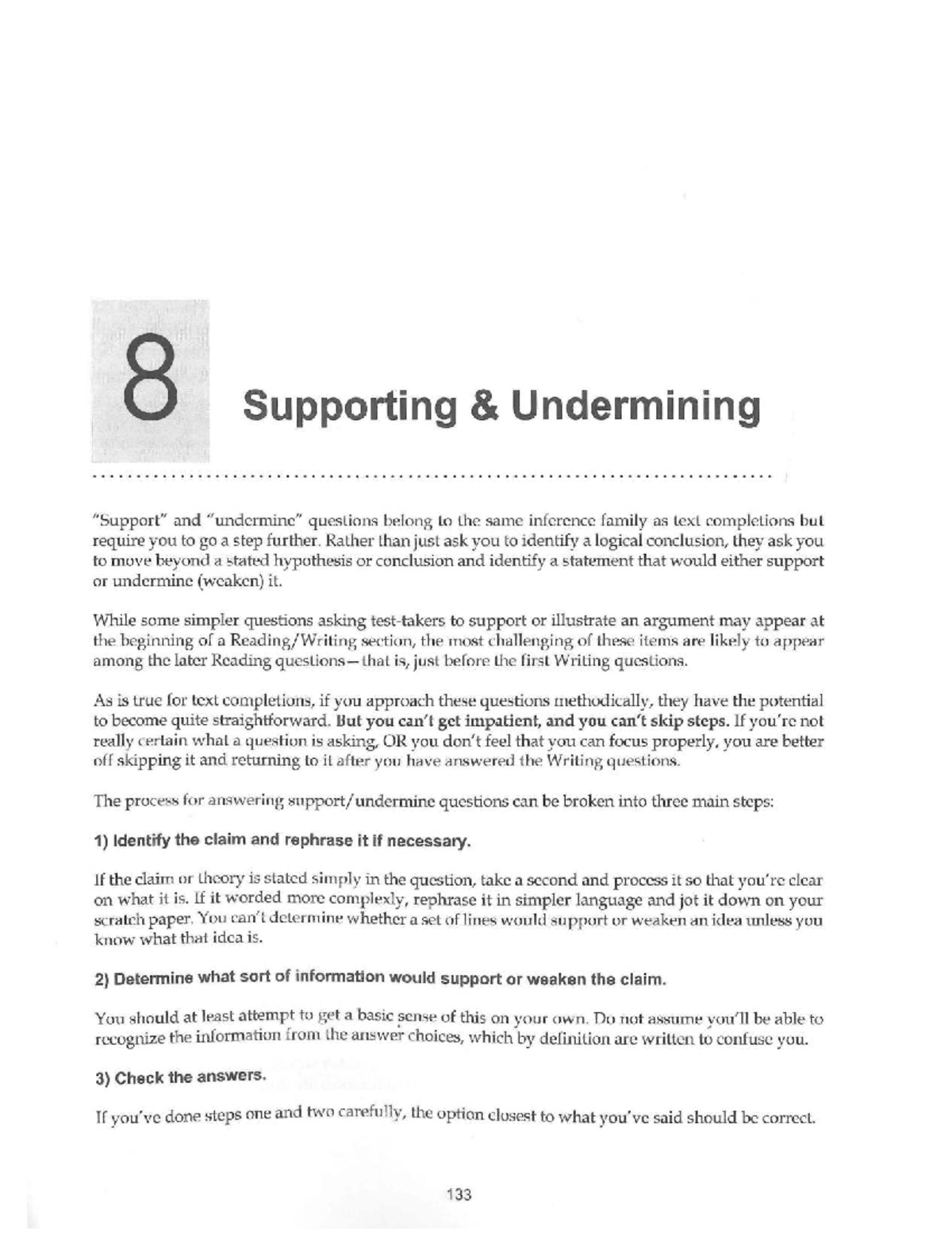 Reading 8: Supporting and Undermining Claims in Inference Questions ...
