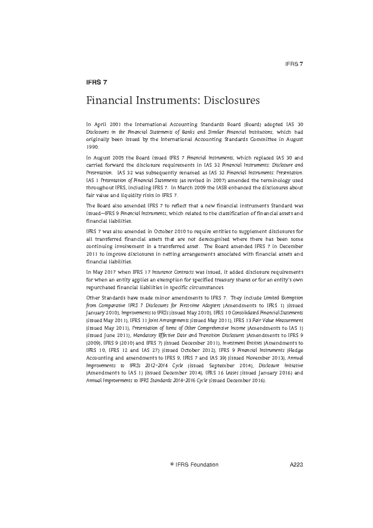 IFRS 7 Financial Instruments: Key Disclosures and Updates - Studocu
