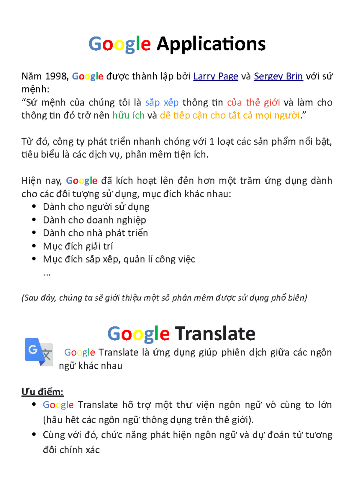 Google Application Introduction - Google Applications Năm 1998, Google ...