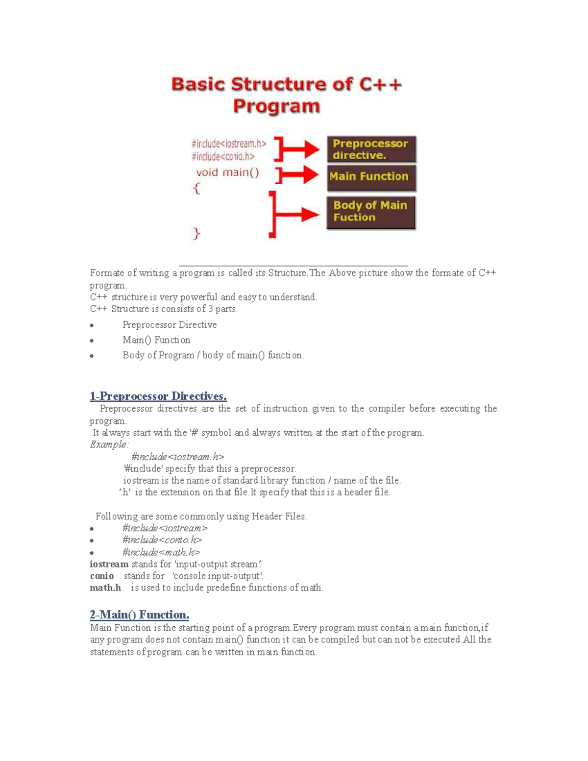 Basic Program Structure: Understanding Program Components - Studocu