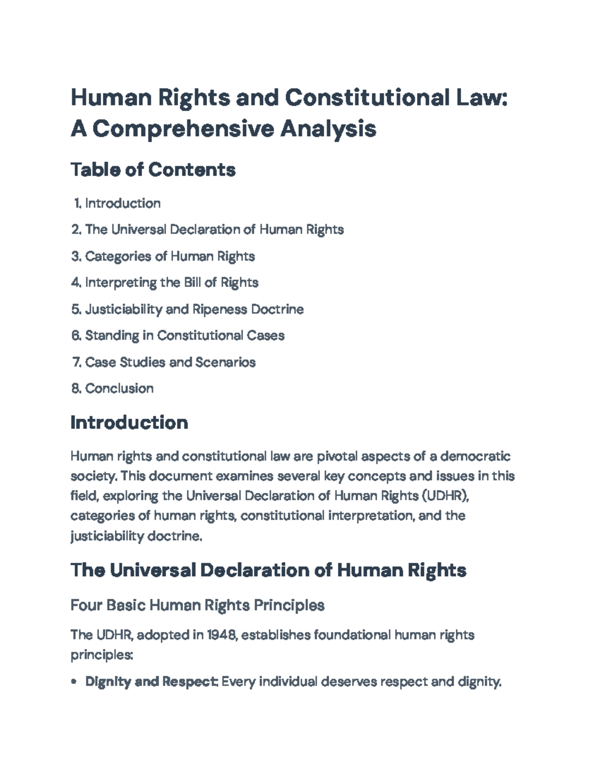 Human Rights and Constitutional Law: An In-Depth Analysis (Course Code ...